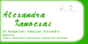 alexandra kamocsai business card